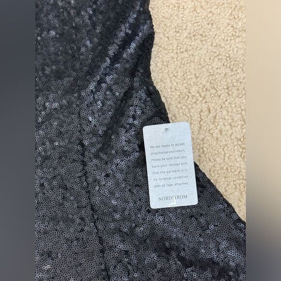 NWT Dress The Population 'ANNIE' Halter Sequin Black  Mini Open Back Dress Sz M - Picture 7 of 15